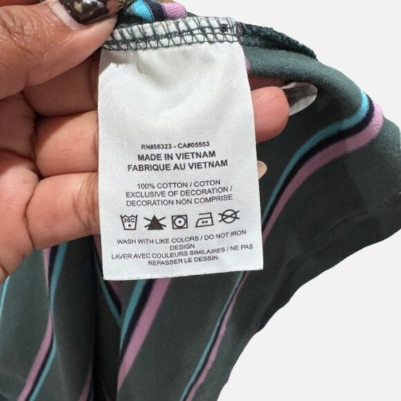 Nike Sportswear Club Spruce Stripe Green Blue Pink T-Shirt Men’s 2XL - Tall - Picture 10 of 11